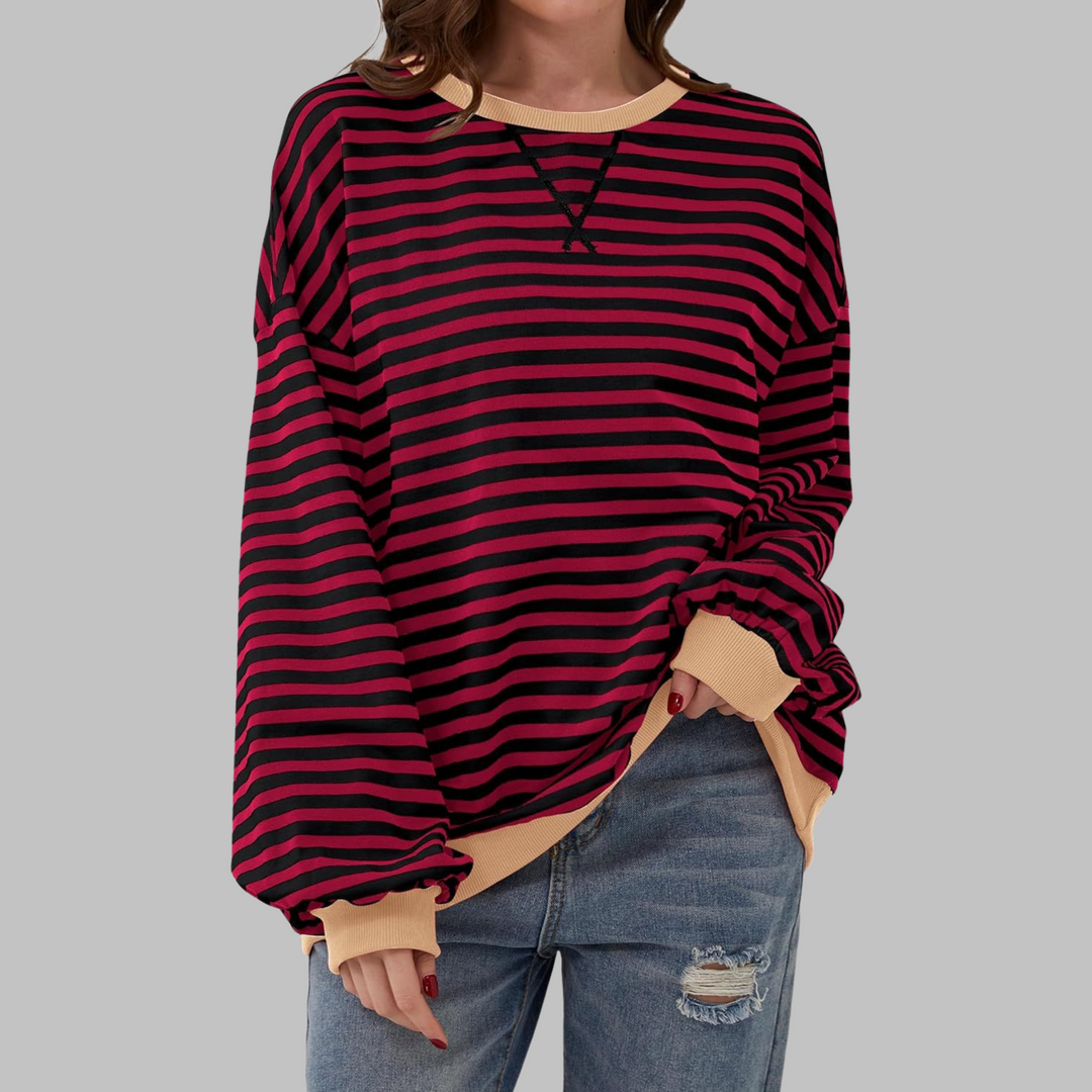 Ania | Casualowy Sweter w Paski