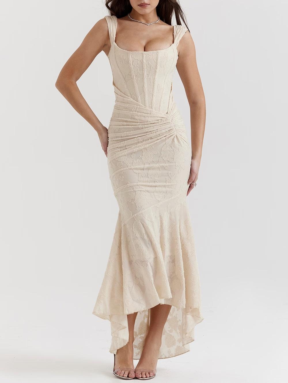 Dabrowska | Lace Fishtail Midi Dress