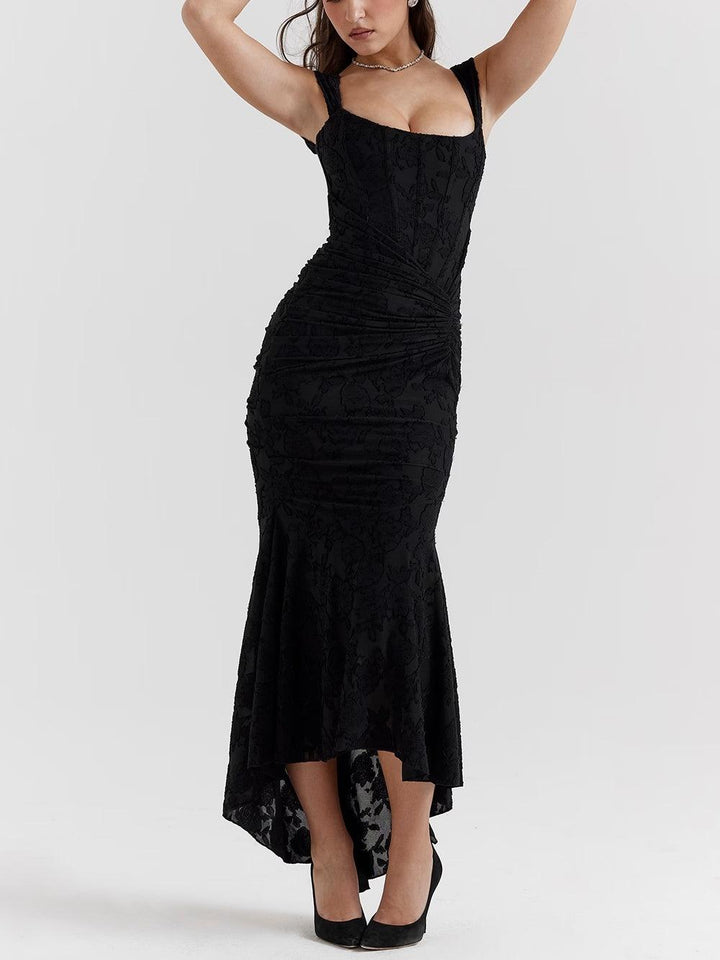 Dabrowska | Lace Fishtail Midi Dress