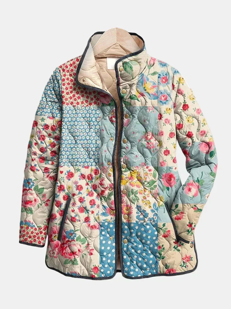 EMILIA | Pikowana Kamizelka Kwiatowy Patchwork Chloe