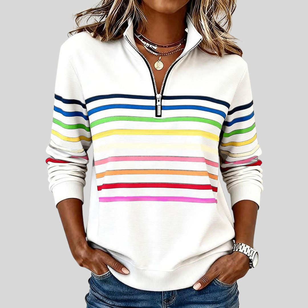 Hanna | Bluza w paski z zamkiem