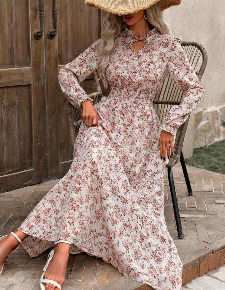 Dabrowska | Romantyczna sukienka Długo- Sleeve Maxi