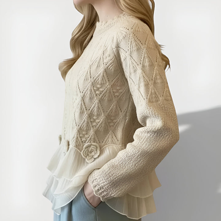 Ola | Elegancki Sweter z Falbankami