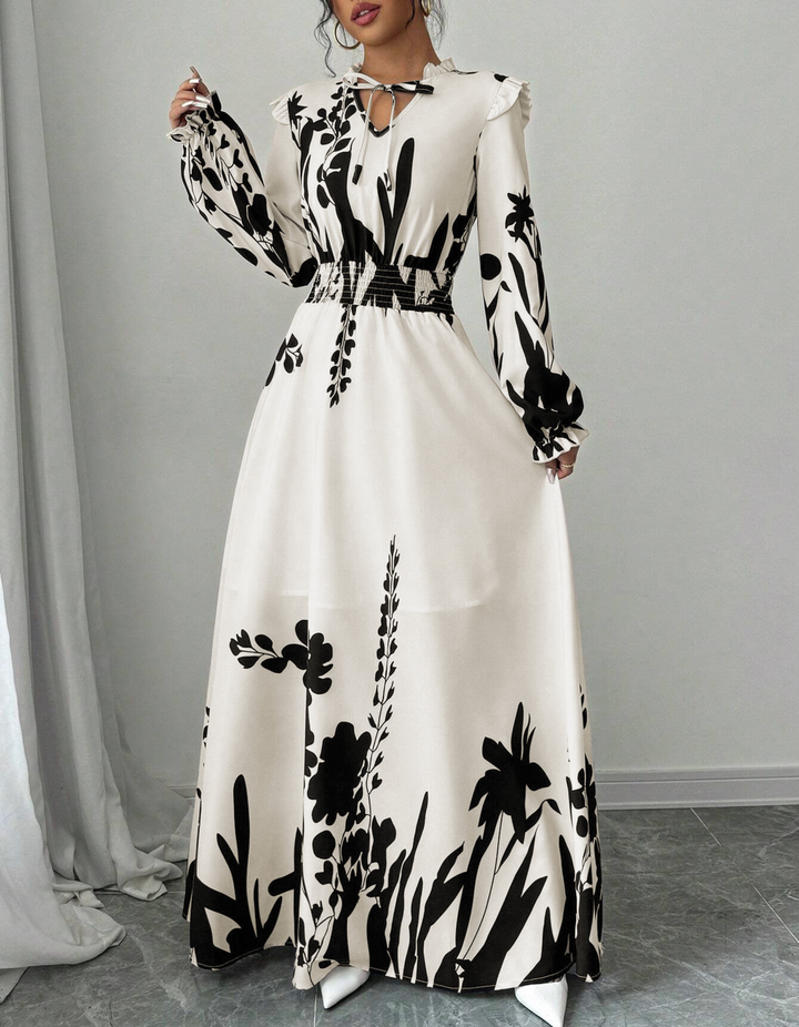 Dabrowska | Romantyczna sukienka Długo- Sleeve Maxi