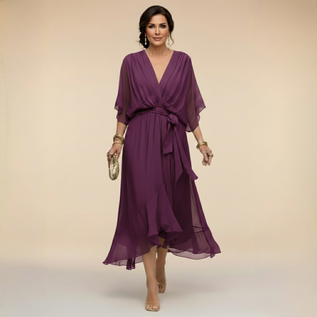 Dabrowska | V- Neck Midi sukienka