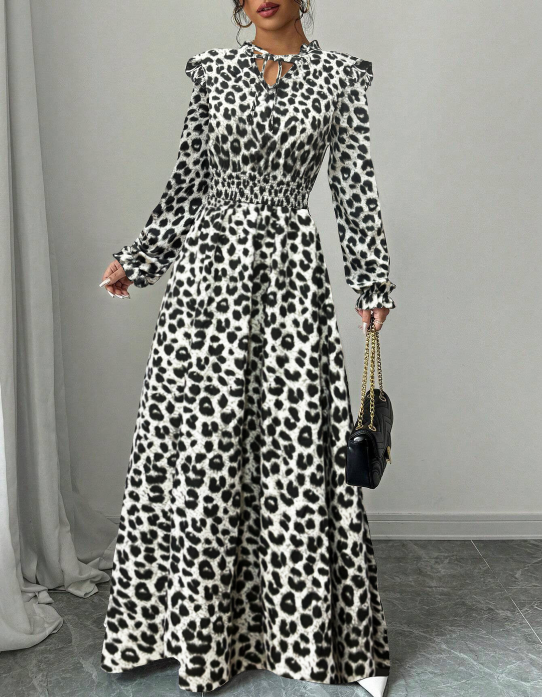 Dabrowska | Romantyczna sukienka Długo- Sleeve Maxi