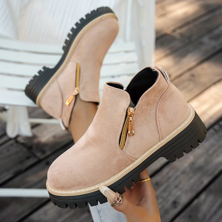 Mila | Stylowe Botki z Suwakiem