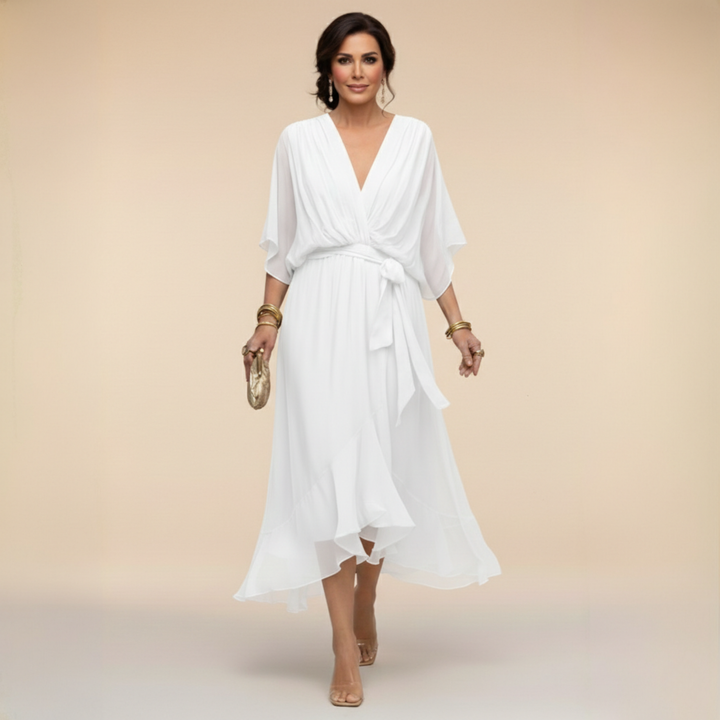 Dabrowska | V- Neck Midi sukienka
