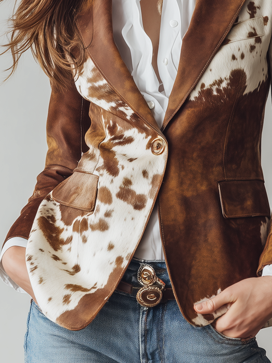 Pola | Blazer z Wyrazistym Nadrukiem