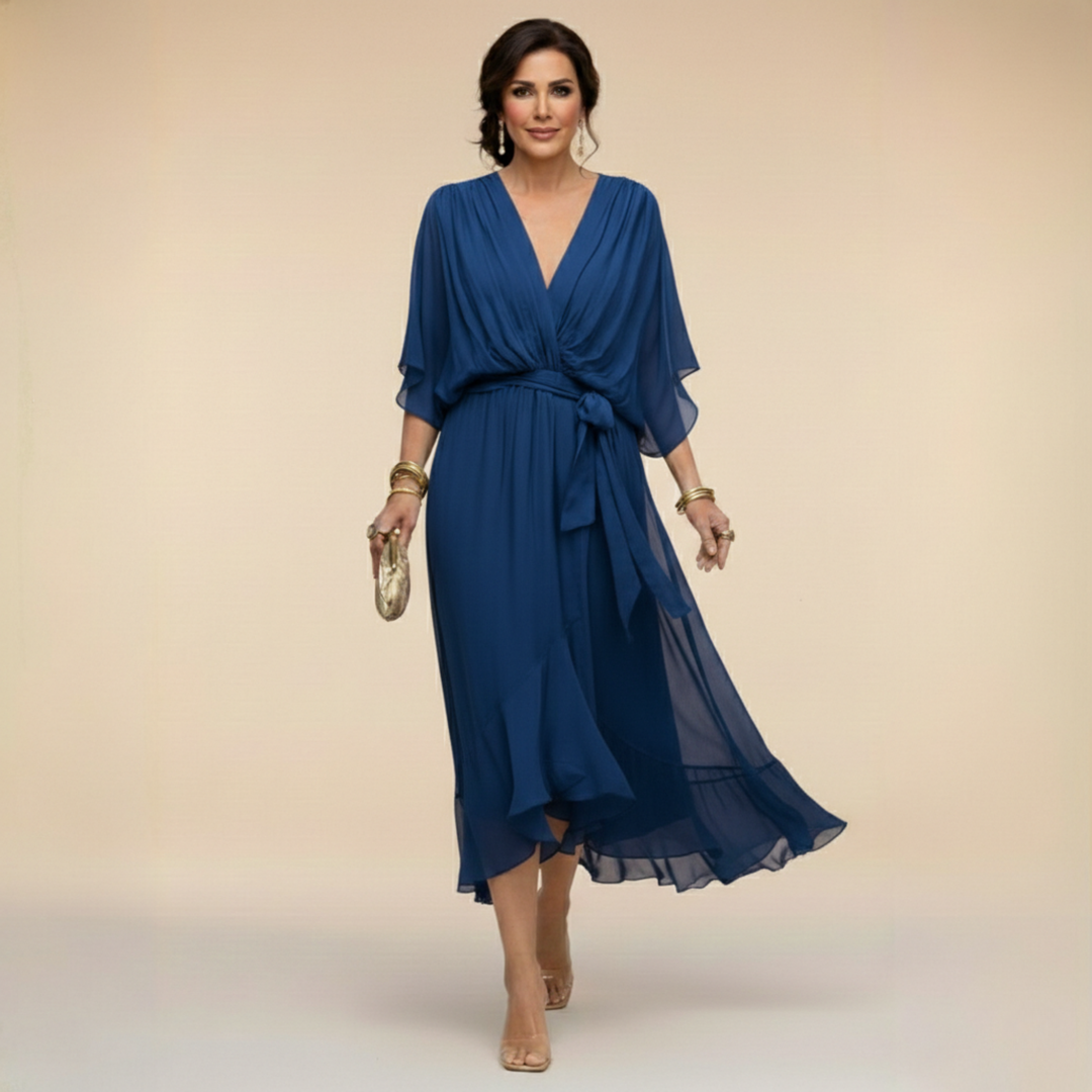 Dabrowska | V- Neck Midi sukienka