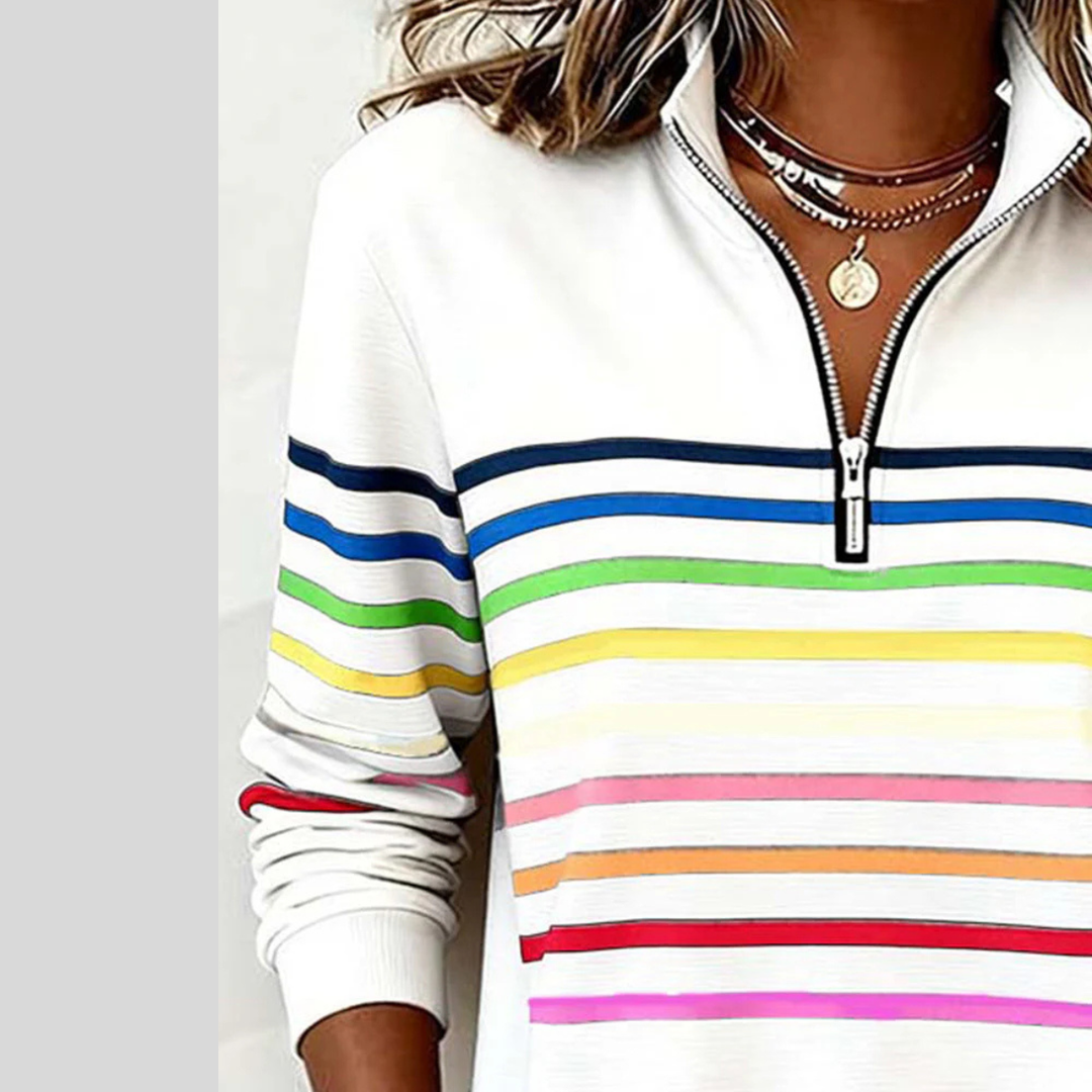 Hanna | Bluza w paski z zamkiem