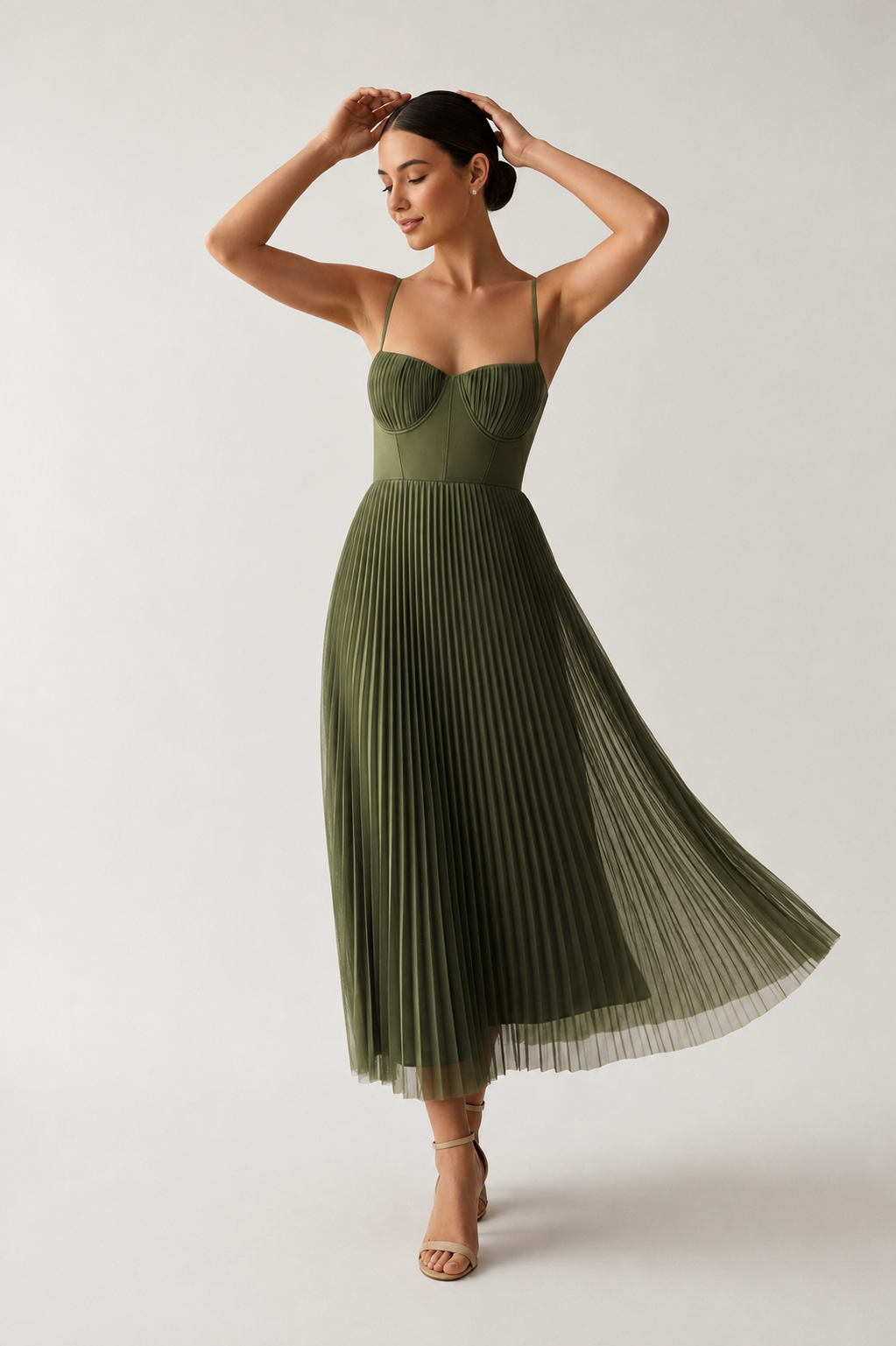 Natalia | Elegancka Sukienka Midi z Gorsetem