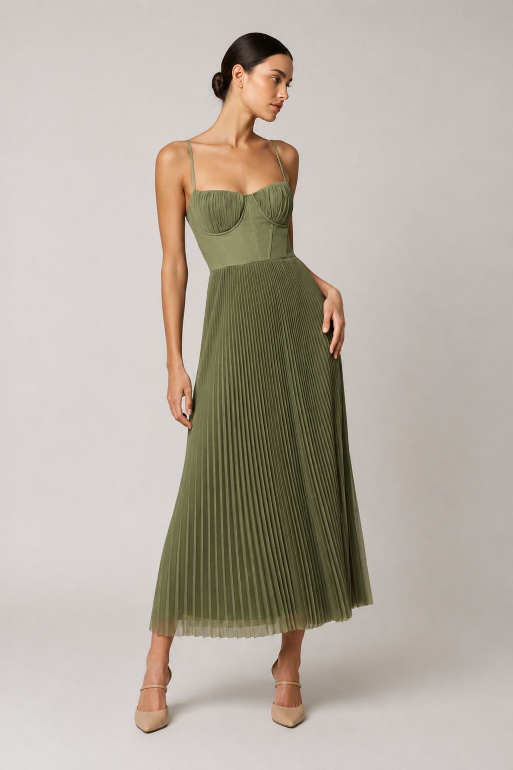 Natalia | Elegancka Sukienka Midi z Gorsetem