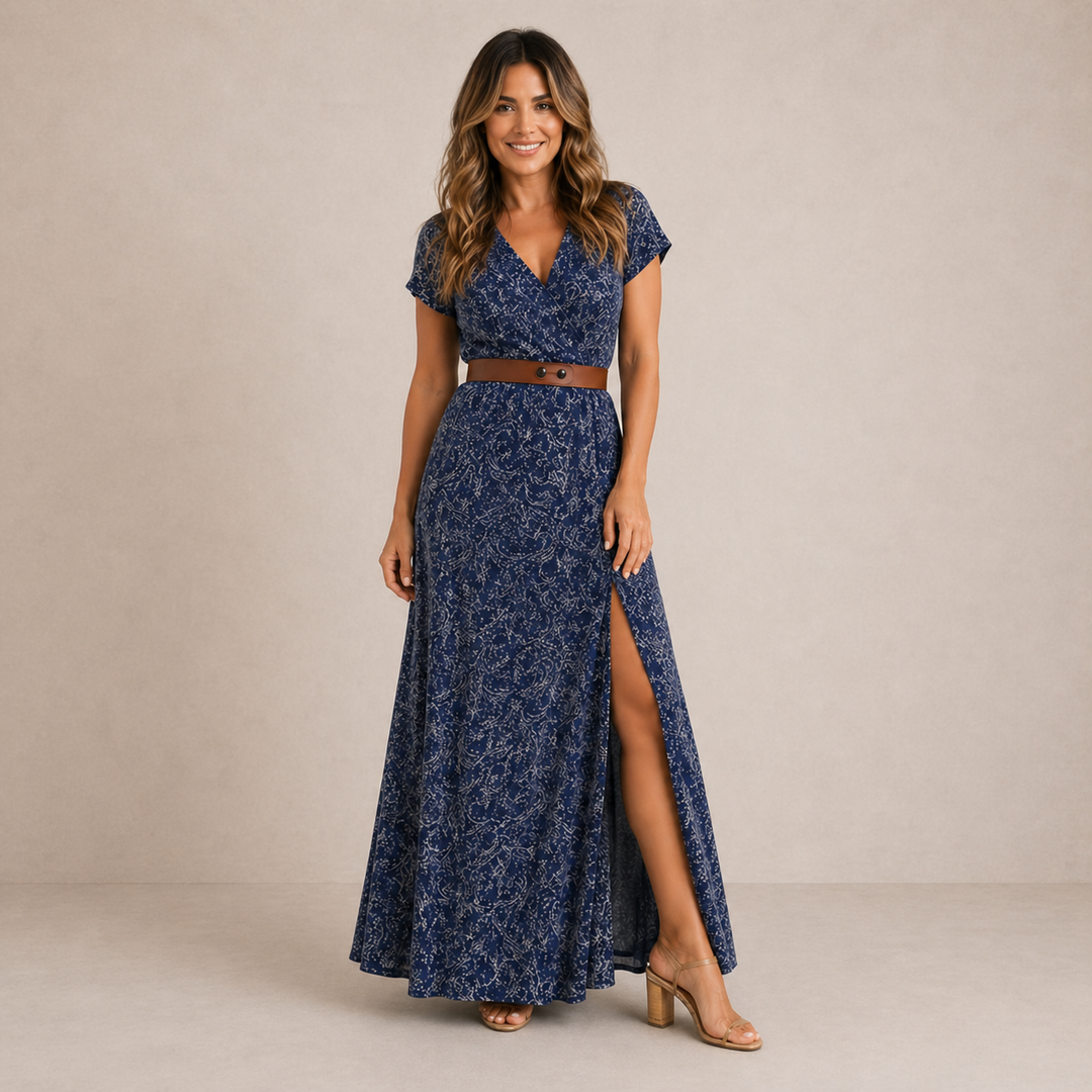 Dabrowska | Kwiat Belted Maxi sukienka