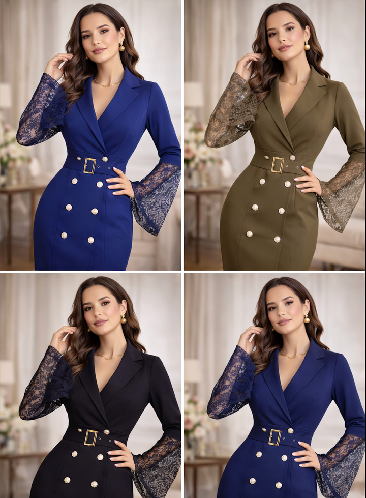 Dabrowska | Sukienka Lace- Sleeve Midi