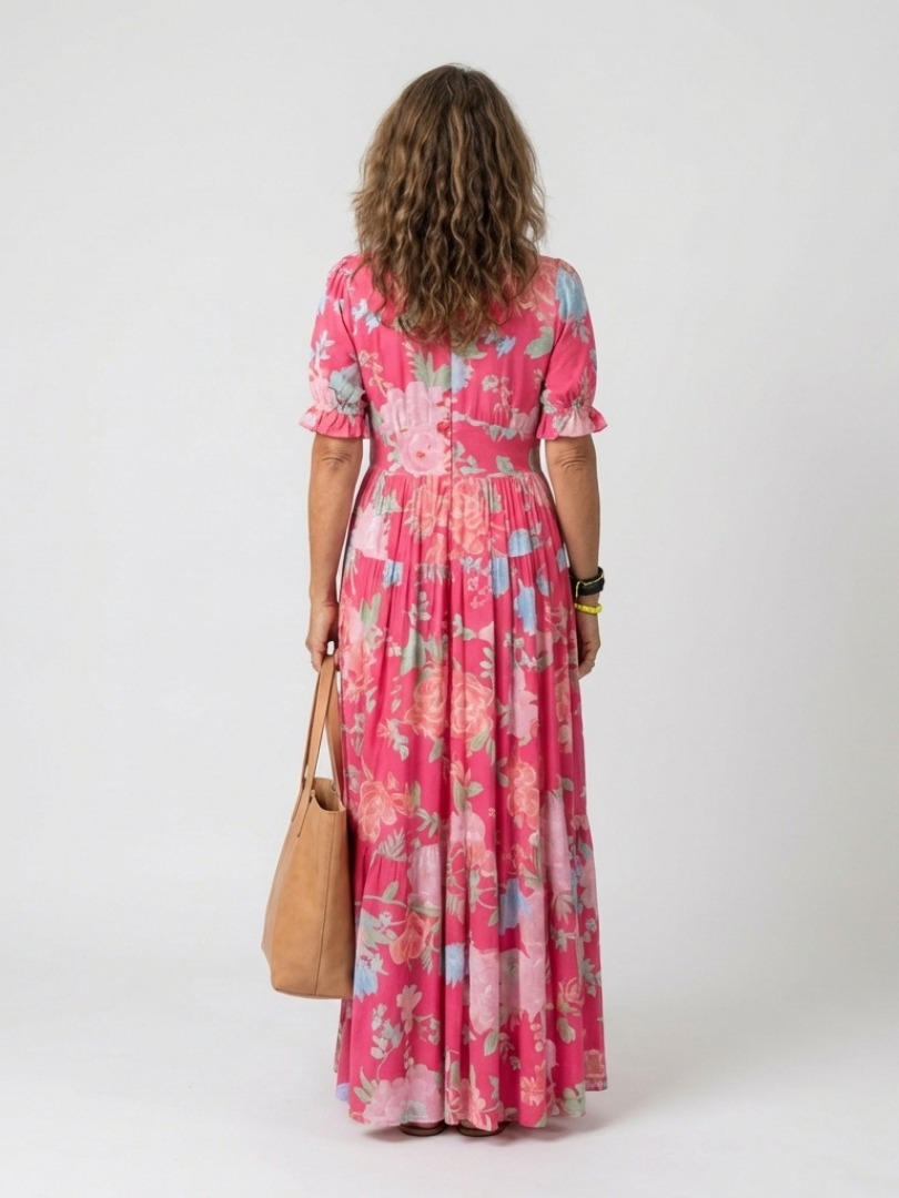 Dabrowska | Kwiat V- Neck Maxi sukienka