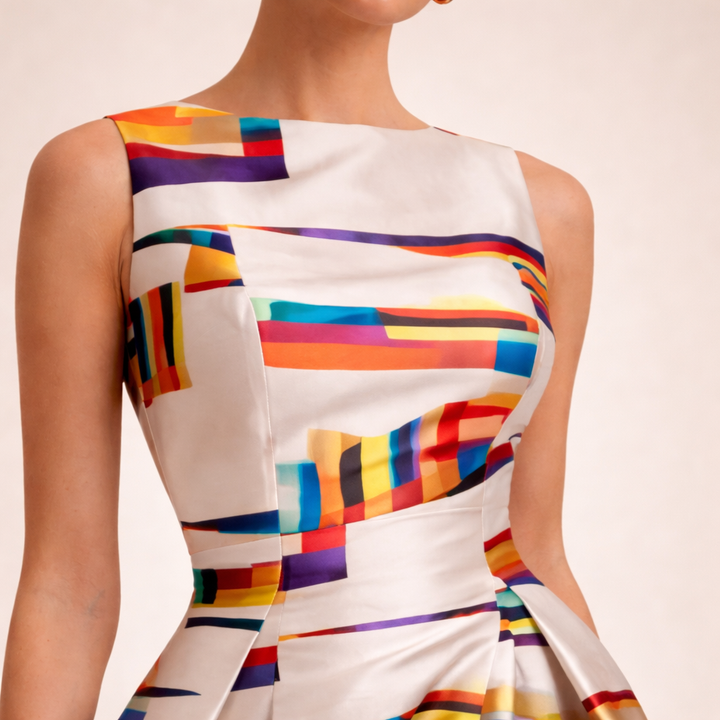 Amy | Sukienka maxi w geometryczny wzór