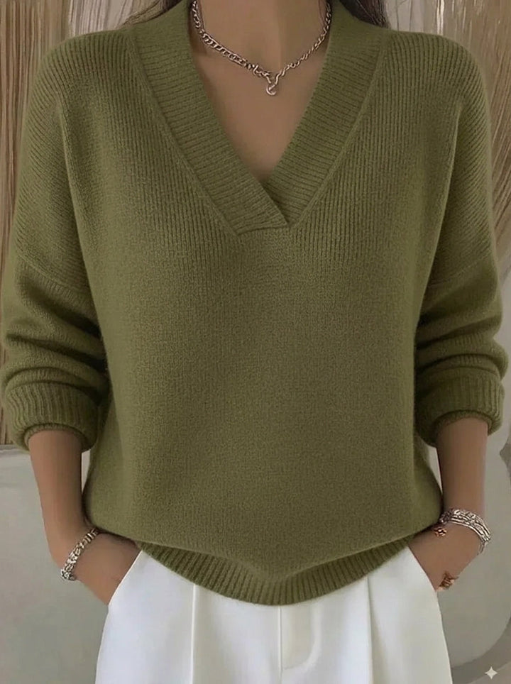 Violeta | Sweter Oversize z Dekoltem