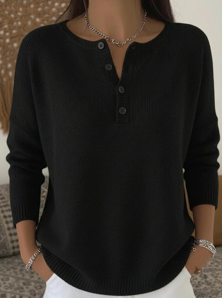Helena | Sweter Dzianinowy Henley