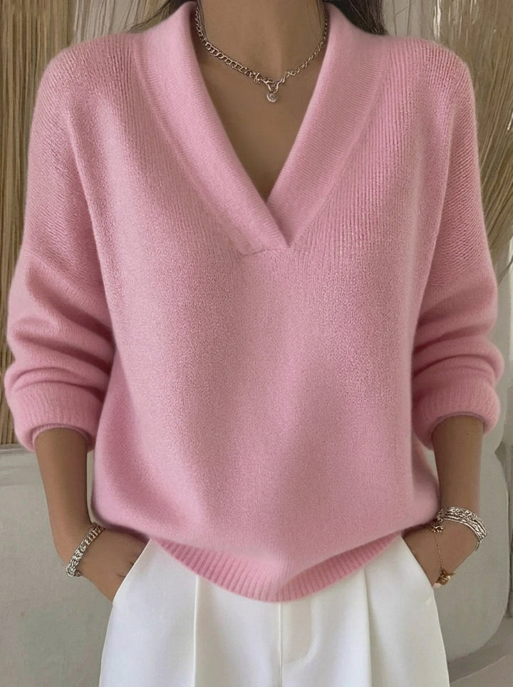Violeta | Sweter Oversize z Dekoltem