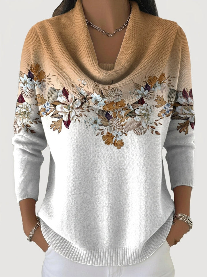 Alba | Kwiatowy Sweter z Golfem