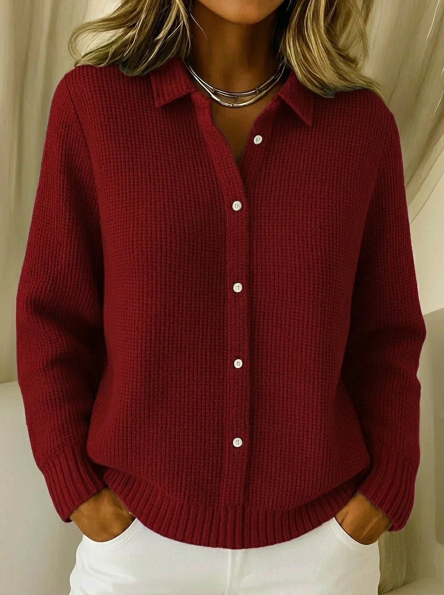 Carmela | Sweter Teksturowany z Guzikami