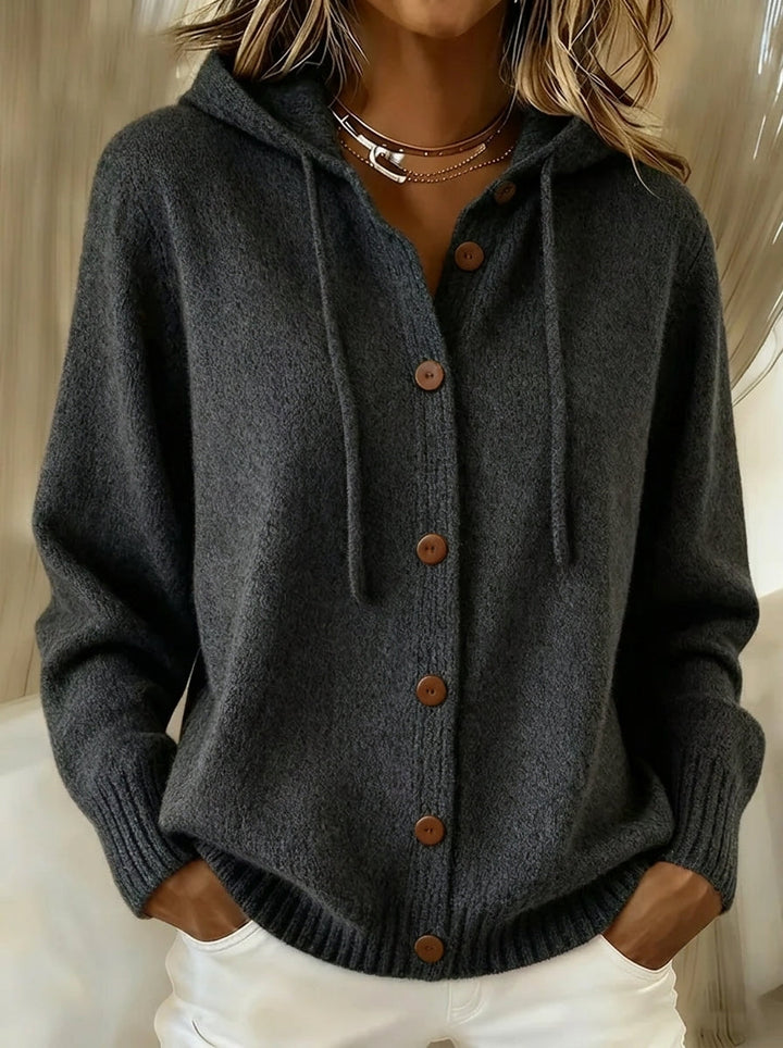 Begona | Sweter z Kapturem i Guzikami