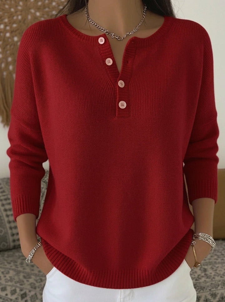 Helena | Sweter Dzianinowy Henley