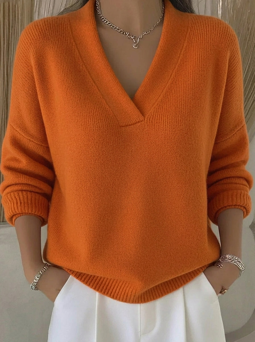 Violeta | Sweter Oversize z Dekoltem