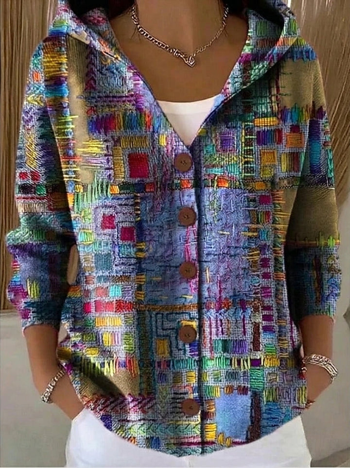 Paloma | Wzorzysty Sweter z Kapturem