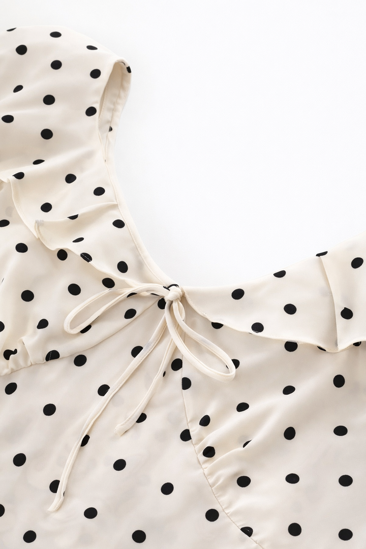 Dabrowska | Polka Dot Ruffle Midi sukienka