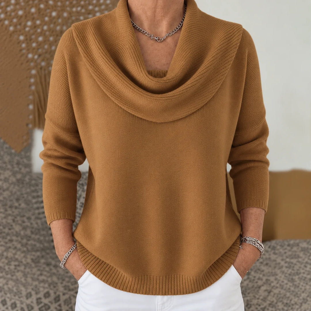 Vionne | Sweter z Drapowanym Kołnierzem