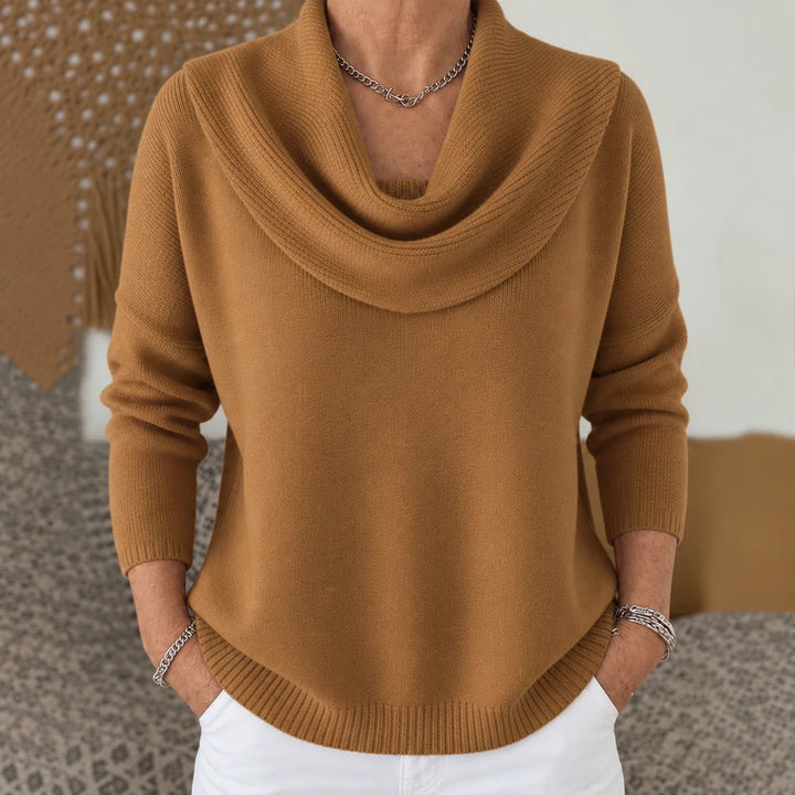 Vionne | Sweter z Drapowanym Kołnierzem