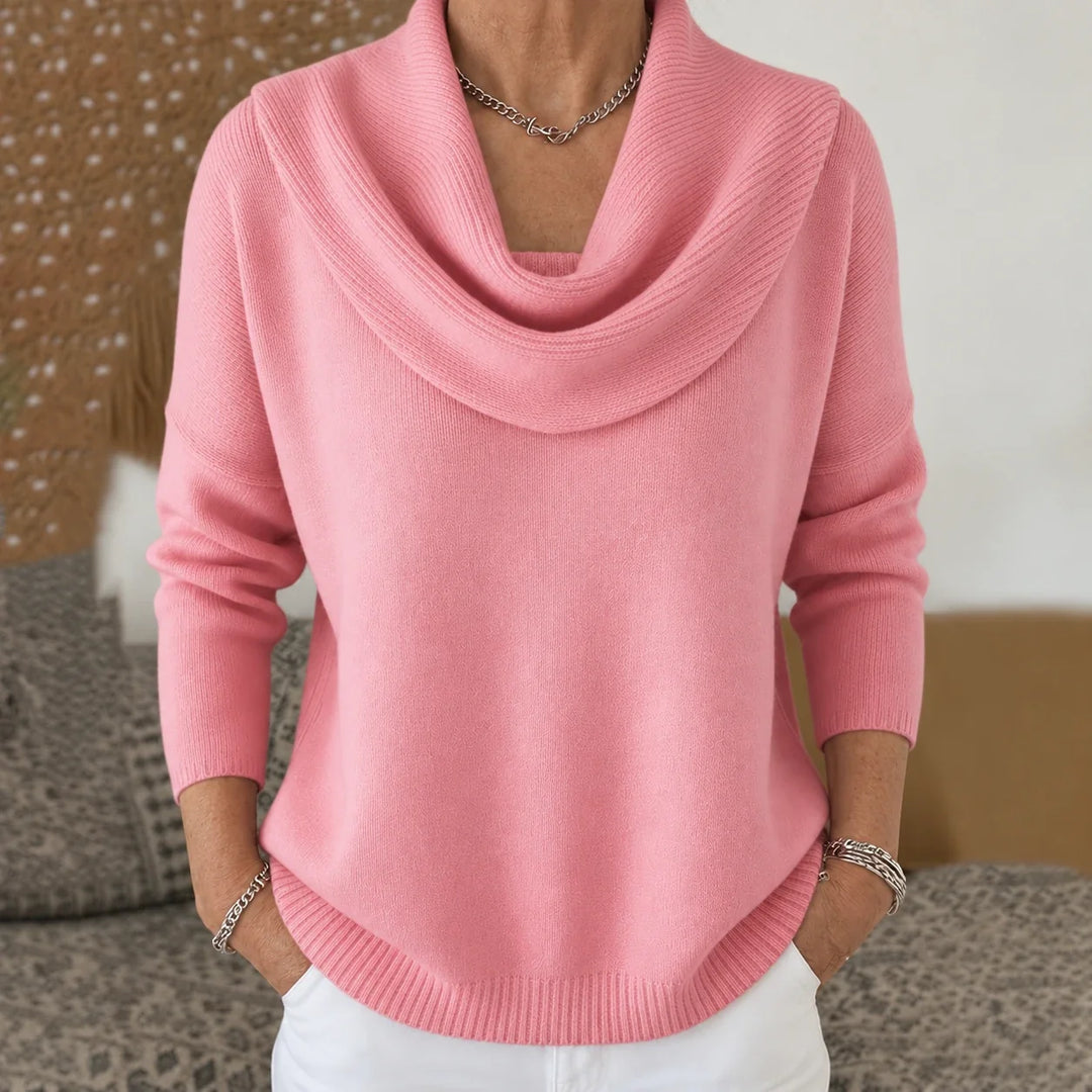 Vionne | Sweter z Drapowanym Kołnierzem