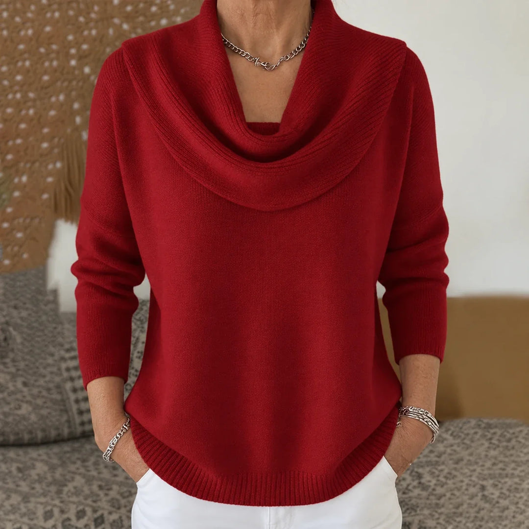 Vionne | Sweter z Drapowanym Kołnierzem