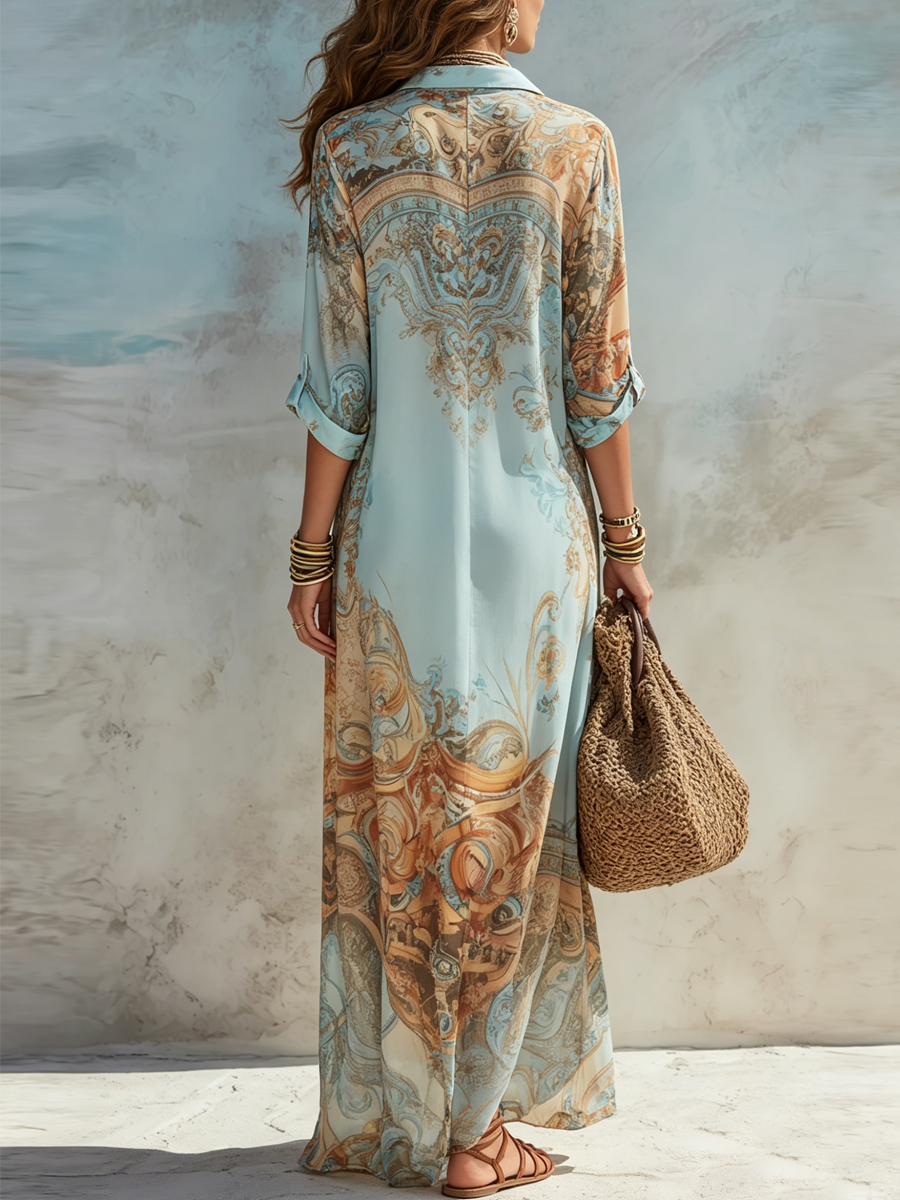 Dabrowska | Bohemian Paisley Maxi sukienka
