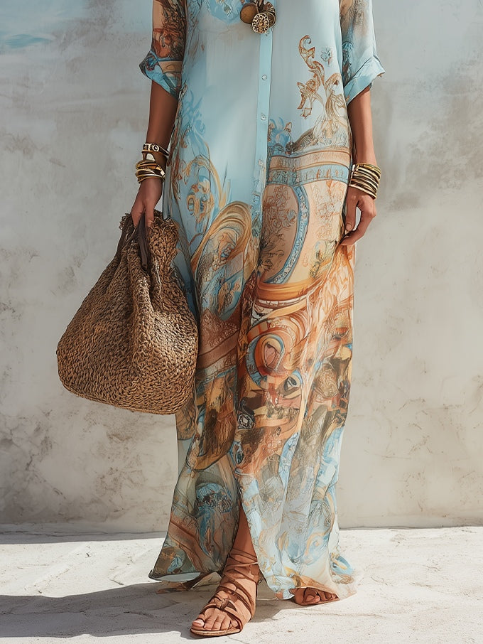 Dabrowska | Bohemian Paisley Maxi sukienka