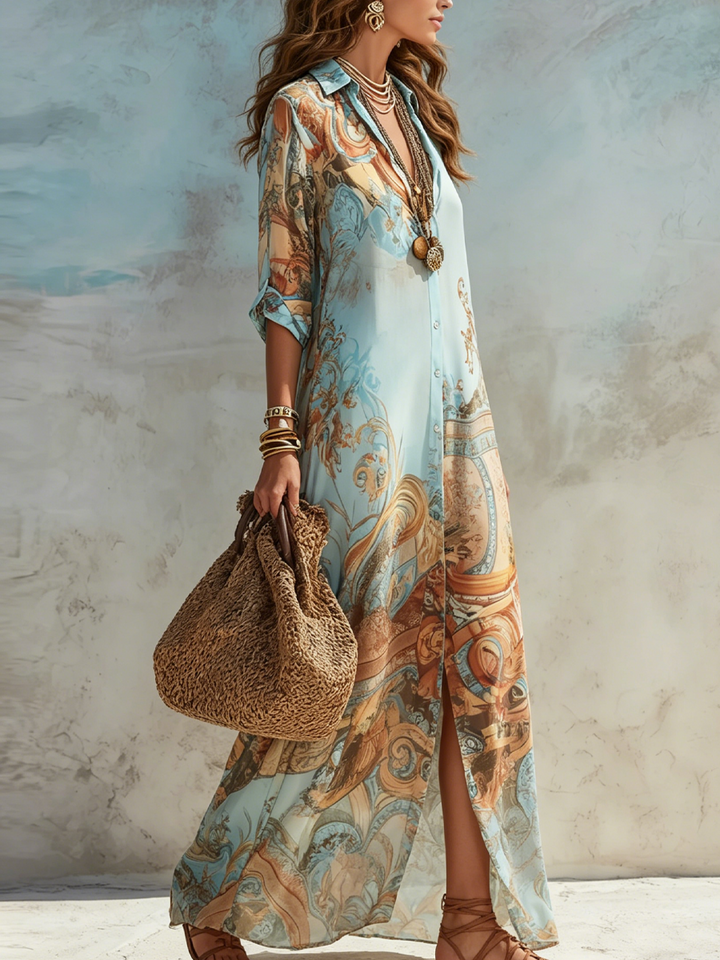 Dabrowska | Bohemian Paisley Maxi sukienka