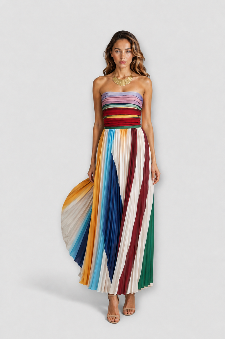 Dabrowska | Bezstrawne pleated Maxi sukienka