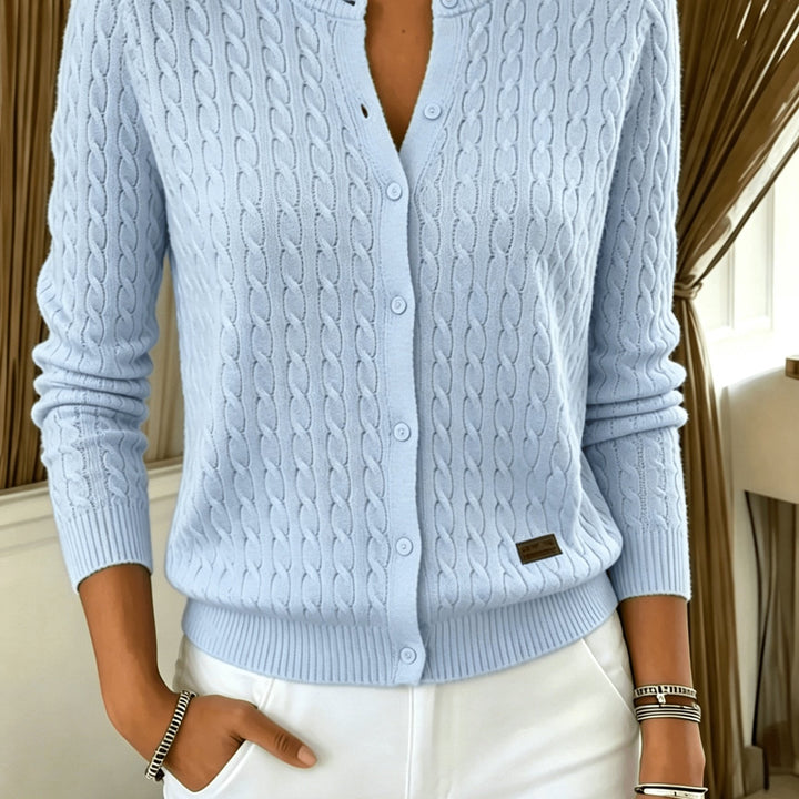 Agnieszka | Warkoczowy Kardigan z Guzikami