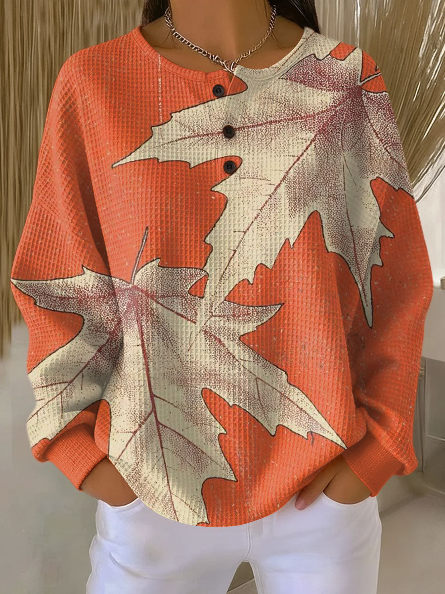 Lena | Ciepla Bluza z Dzianiny Waffle