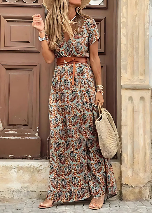 Dabrowska | Kwiat Belted Maxi sukienka