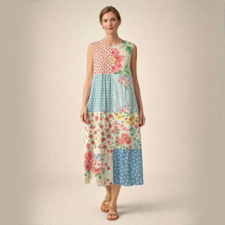 Marta | Patchwork Sukienka Midi