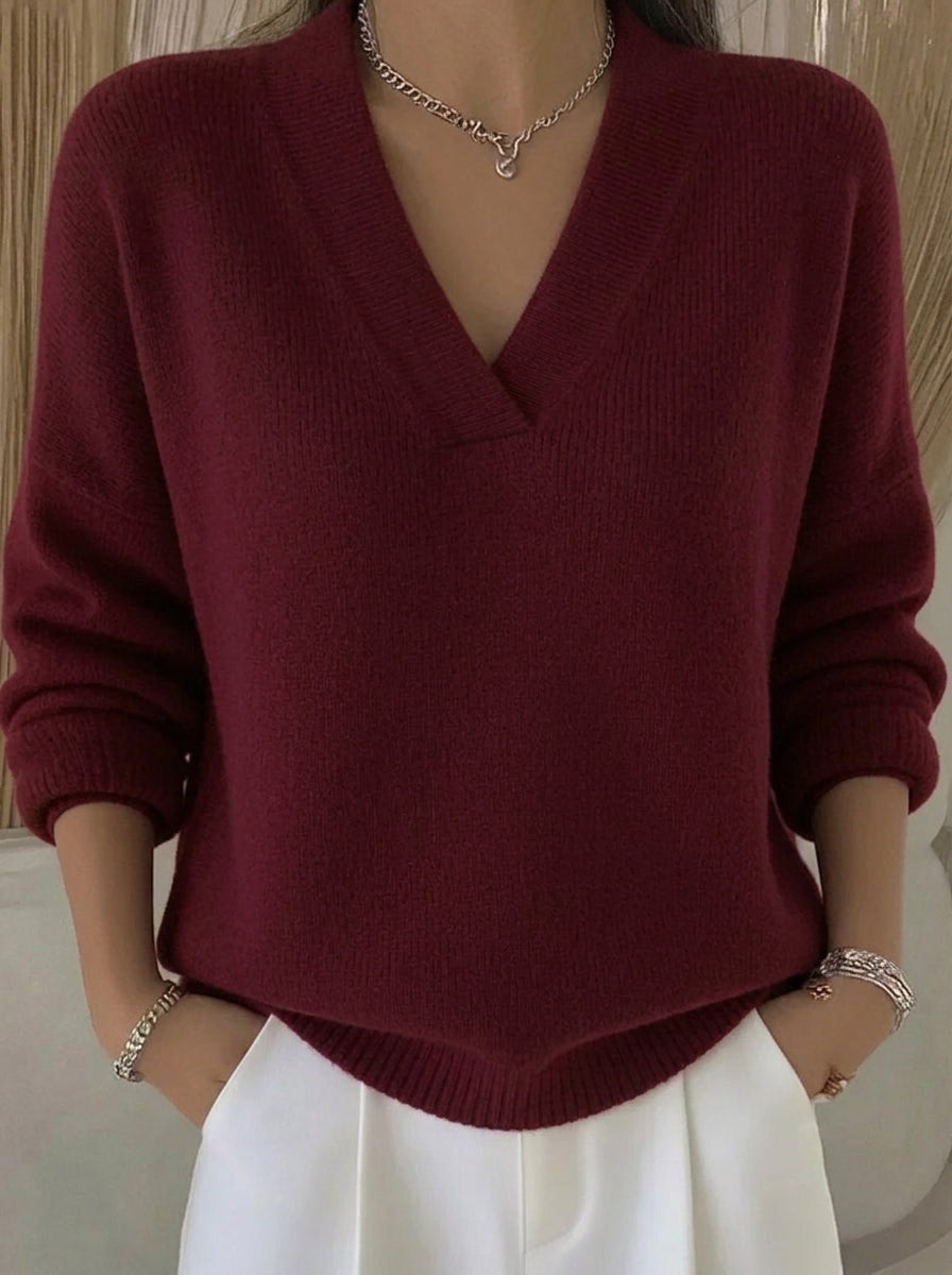 Violeta | Sweter Oversize z Dekoltem