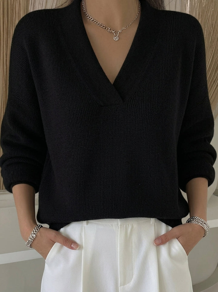 Violeta | Sweter Oversize z Dekoltem