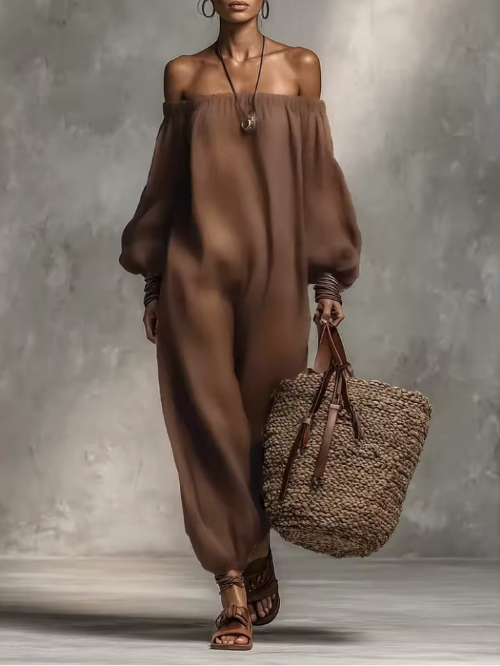 Fenna | Kombinezon Bustier z Rękawami