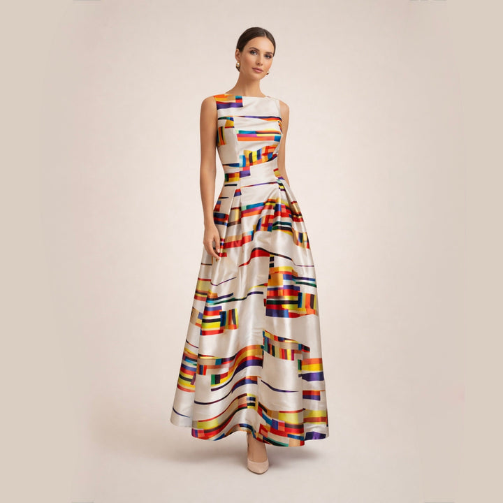 Amy | Sukienka maxi w geometryczny wzór