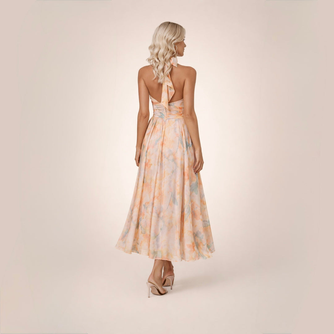 Sandra | Elegancka akwarelowa sukienka maxi na lato